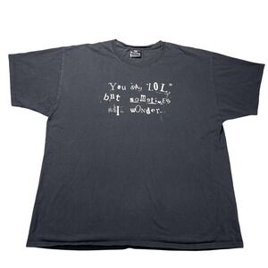 Jinx Shirt Mens 2XL Black You Say LOL Sometimes I Wonder Funny Graphic Tee VTG